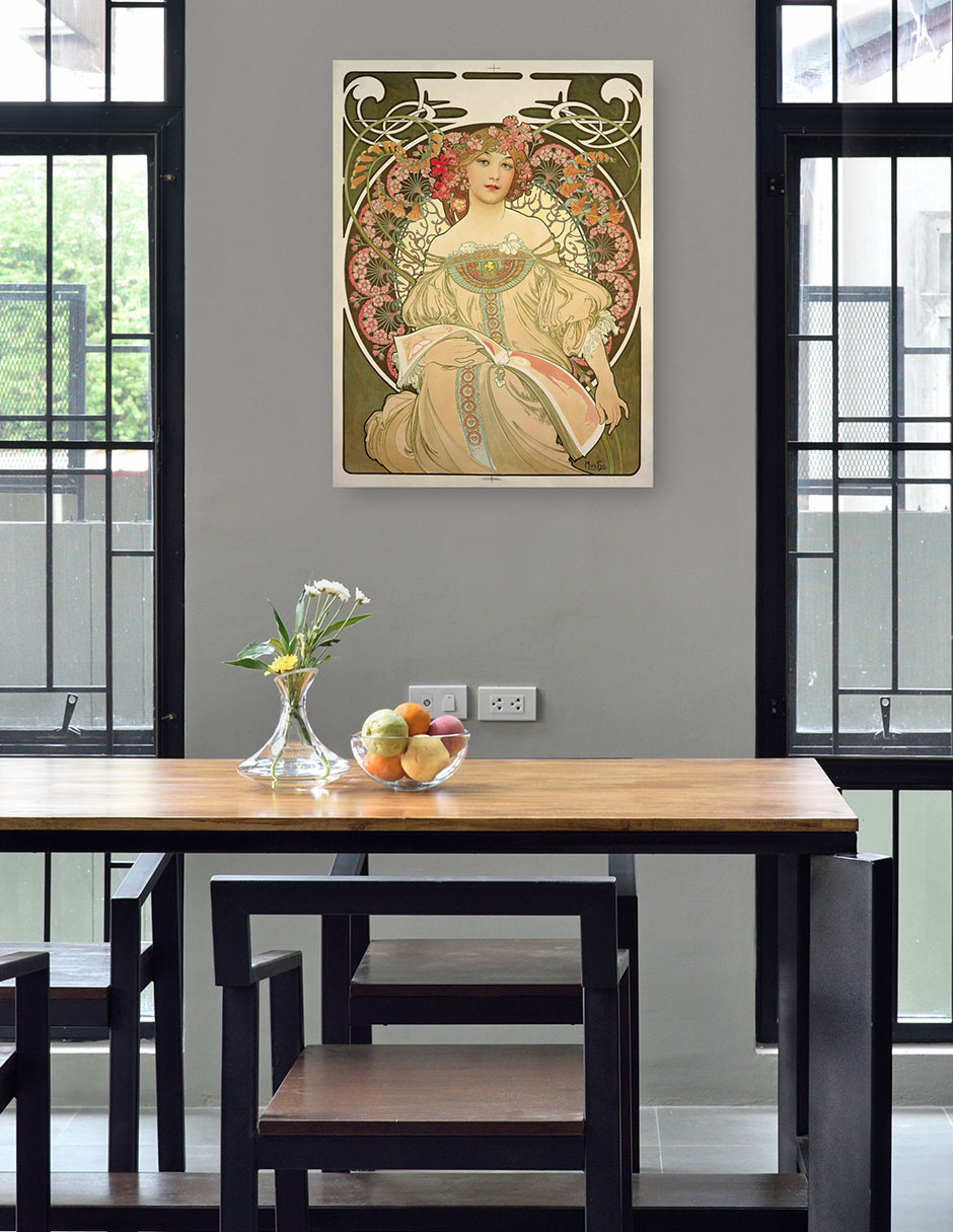 Foto 5 pulgar | Cuadro Decorativo - Obraz- Alphonse Mucha - Fotografía - 28x36 - Impresión En Lienzo - Fine Art Tj