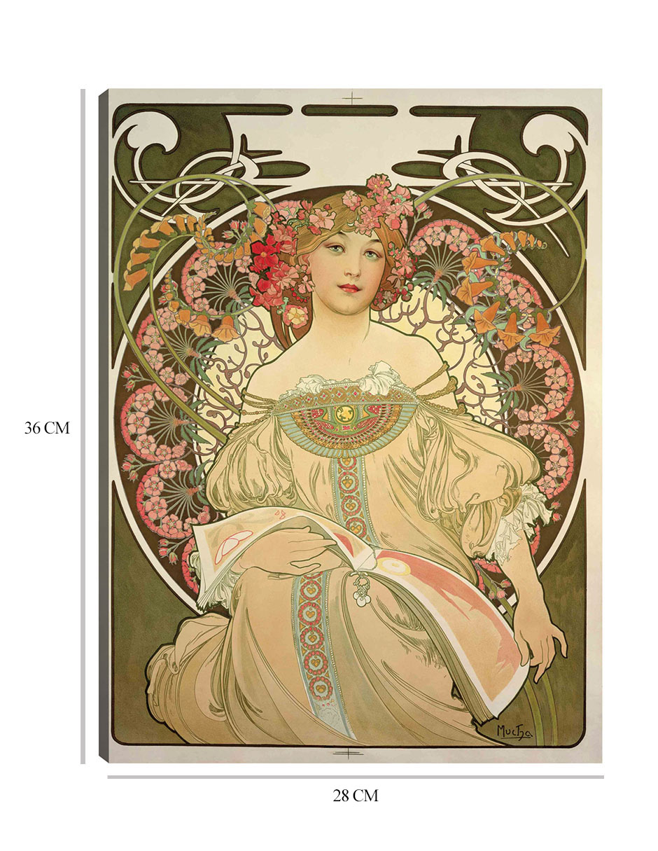 Foto 7 pulgar | Cuadro Decorativo - Obraz- Alphonse Mucha - Fotografía - 28x36 - Impresión En Lienzo - Fine Art Tj