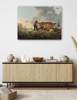 Foto 5 | Cuadro Decorativo - Pastores Cuidando El Ganado- Aelbert Cuyp - Campos - 28x36 - Impresión En Lienzo - Fine Art Tj