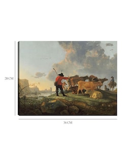Foto 6 | Cuadro Decorativo - Pastores Cuidando El Ganado- Aelbert Cuyp - Campos - 28x36 - Impresión En Lienzo - Fine Art Tj