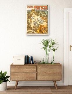 Foto 3 | Cuadro Decorativo - Ciclos Perfecta (1897)- Alphonse Mucha - Frases - 69x92 - Impresión En Lienzo - Fine Art Tj