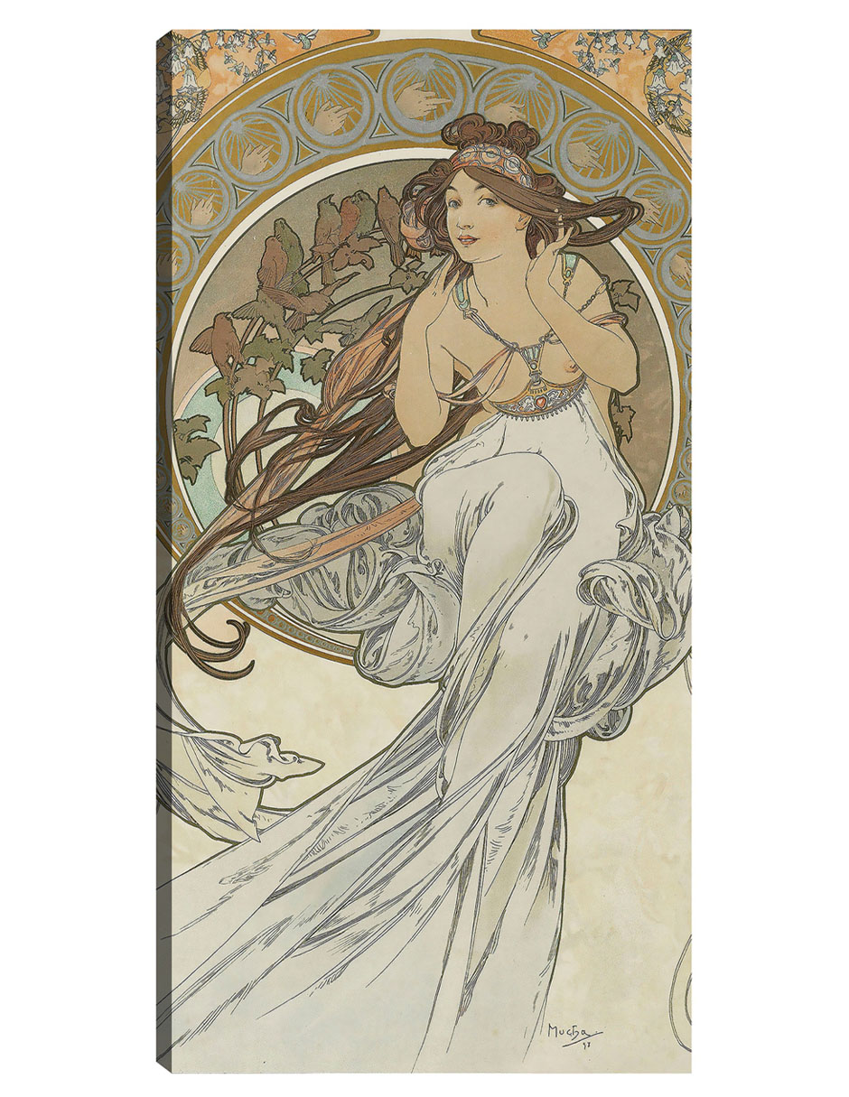 Foto 2 pulgar | Cuadro Decorativo - Las Artes 1 (1898)- Alphonse Mucha - Fotografía - 34x64 - Impresión En Lienzo - Fine Art Tj
