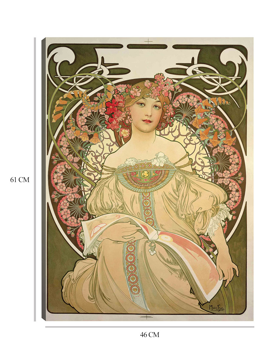Foto 7 pulgar | Cuadro Decorativo - Obraz- Alphonse Mucha - Fotografía - 46x61 - Impresión En Lienzo - Fine Art Tj