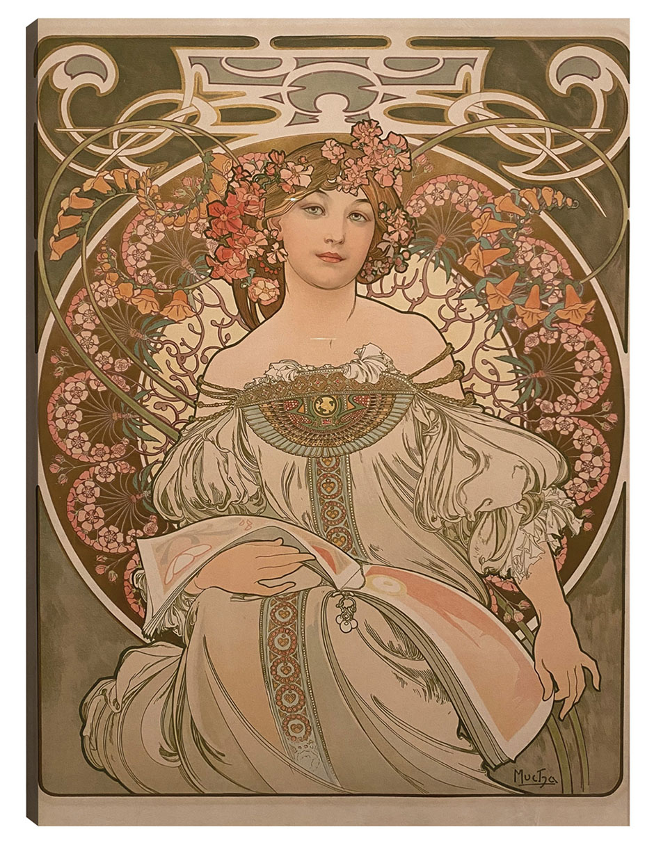 Foto 2 pulgar | Cuadro Decorativo - Ensueño- Alphonse Mucha - Fotografía - 69x92 - Impresión En Lienzo - Fine Art Tj
