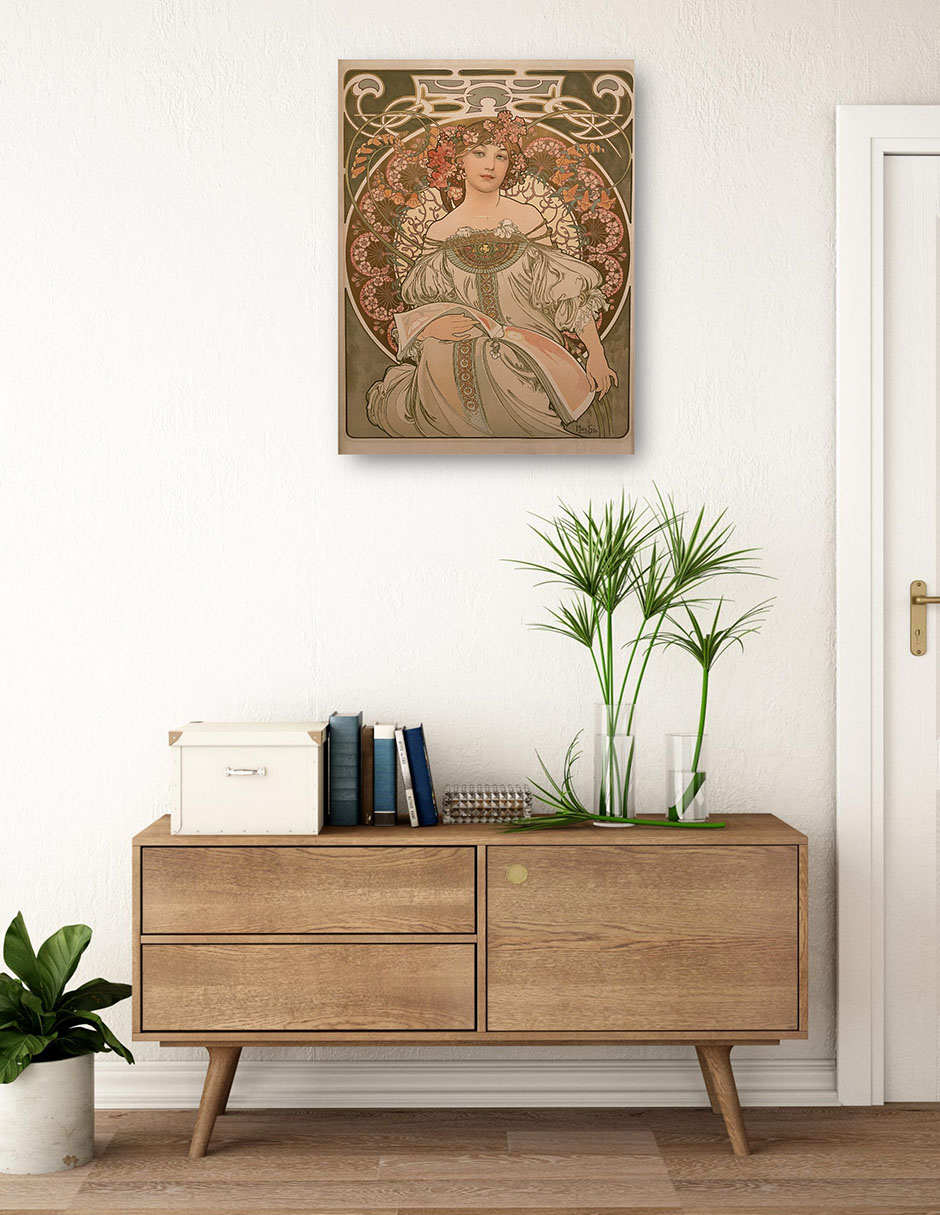 Foto 4 pulgar | Cuadro Decorativo - Ensueño- Alphonse Mucha - Fotografía - 69x92 - Impresión En Lienzo - Fine Art Tj