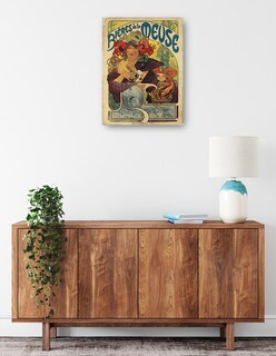 Foto 2 | Cuadro Decorativo - Cervezas De La Meuse (1897)- Alphonse Mucha - Abstracto - 46x61 - Impresión En Lienzo - Fine Art Tj