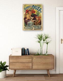 Foto 3 | Cuadro Decorativo - Cervezas De La Meuse (1897)- Alphonse Mucha - Abstracto - 46x61 - Impresión En Lienzo - Fine Art Tj