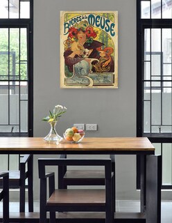 Foto 4 | Cuadro Decorativo - Cervezas De La Meuse (1897)- Alphonse Mucha - Abstracto - 46x61 - Impresión En Lienzo - Fine Art Tj