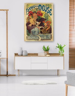 Foto 5 | Cuadro Decorativo - Cervezas De La Meuse (1897)- Alphonse Mucha - Abstracto - 46x61 - Impresión En Lienzo - Fine Art Tj