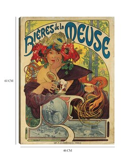 Foto 6 | Cuadro Decorativo - Cervezas De La Meuse (1897)- Alphonse Mucha - Abstracto - 46x61 - Impresión En Lienzo - Fine Art Tj
