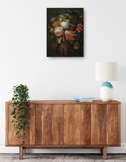 Foto 2 | Cuadro Decorativo - Un Ramo De Flores Colgante- Abraham Mignon - Floral - 69x92 - Impresión En Lienzo - Fine Art Tj