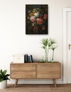 Foto 3 | Cuadro Decorativo - Un Ramo De Flores Colgante- Abraham Mignon - Floral - 69x92 - Impresión En Lienzo - Fine Art Tj