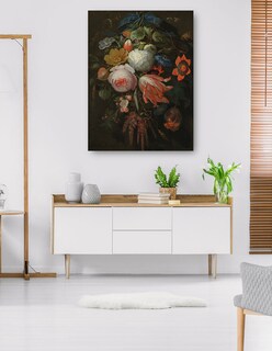 Foto 5 | Cuadro Decorativo - Un Ramo De Flores Colgante- Abraham Mignon - Floral - 69x92 - Impresión En Lienzo - Fine Art Tj