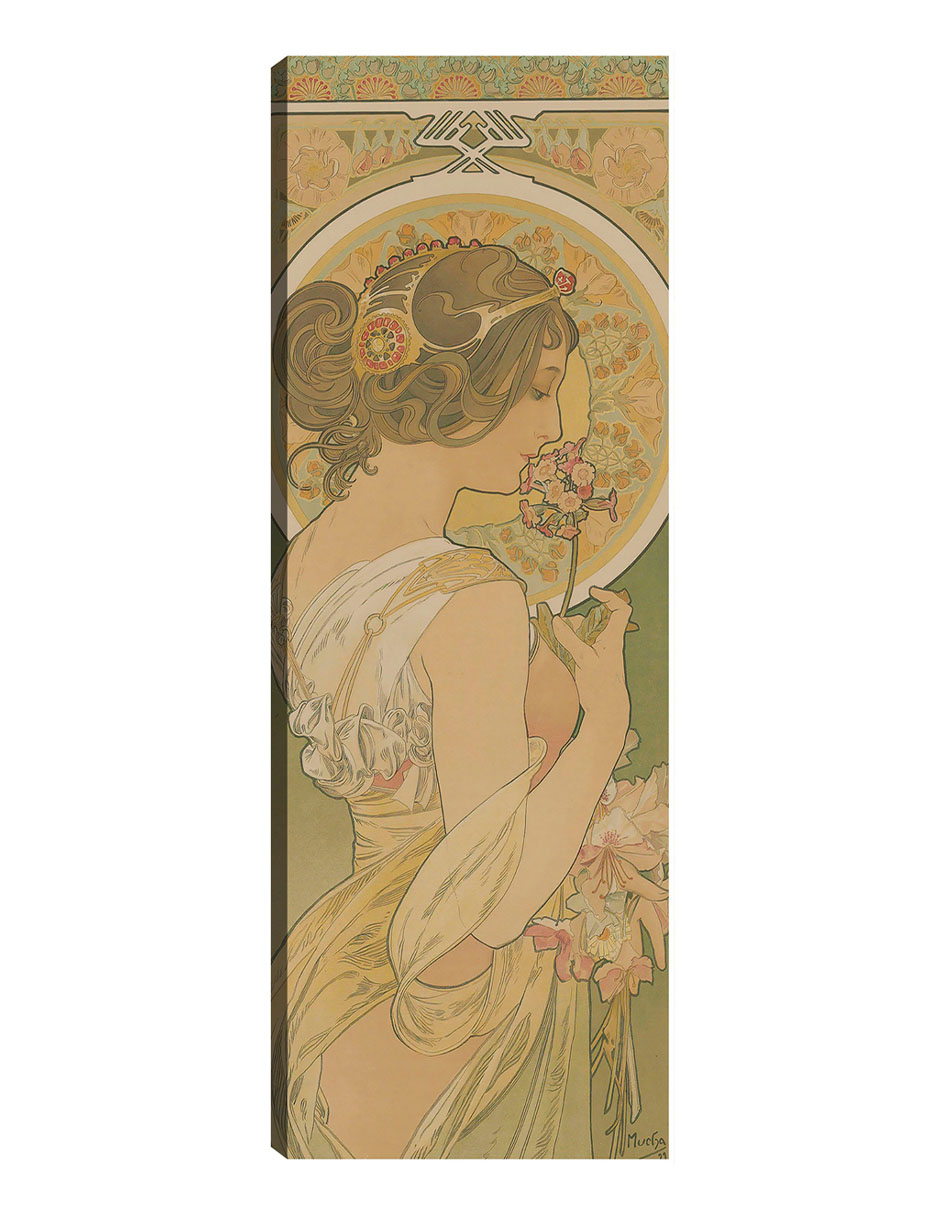 Foto 2 pulgar | Cuadro Decorativo - La Primevere (1899)- Alphonse Mucha - Fotografía - 21x56 - Impresión En Lienzo - Fine Art Tj