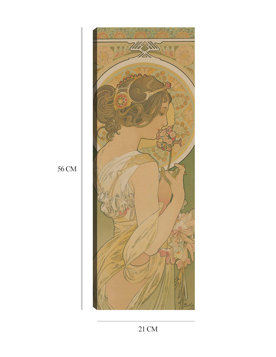 Foto 6 pulgar | Cuadro Decorativo - La Primevere (1899)- Alphonse Mucha - Fotografía - 21x56 - Impresión En Lienzo - Fine Art Tj