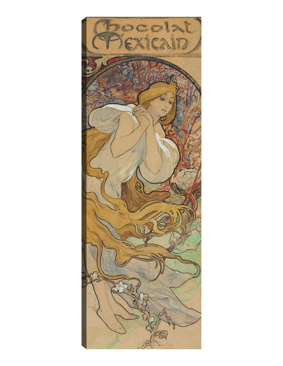 Foto 2 pulgar | Cuadro Decorativo - Chocolate Mexicano- Alphonse Mucha - Frases - 21x56 - Impresión En Lienzo - Fine Art Tj