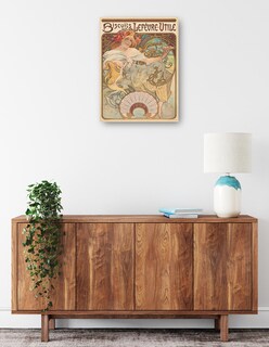 Foto 2 | Cuadro Decorativo - Galletas Lefèvre-utile- Alphonse Mucha - Frases - 28x36 - Impresión En Lienzo - Fine Art Tj