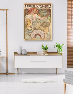 Foto 5 | Cuadro Decorativo - Galletas Lefèvre-utile- Alphonse Mucha - Frases - 28x36 - Impresión En Lienzo - Fine Art Tj