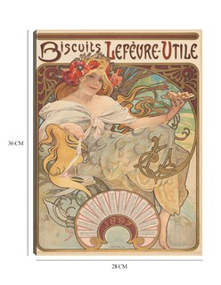Foto 6 | Cuadro Decorativo - Galletas Lefèvre-utile- Alphonse Mucha - Frases - 28x36 - Impresión En Lienzo - Fine Art Tj