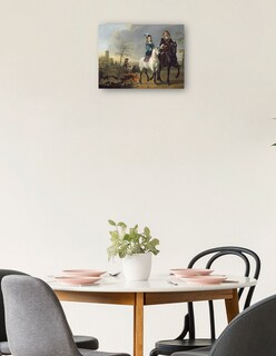 Foto 2 | Cuadro Decorativo - Dama Y Caballero A Caballo- Aelbert Cuyp - Fotografía - 69x92 - Impresión En Lienzo - Fine Art Tj