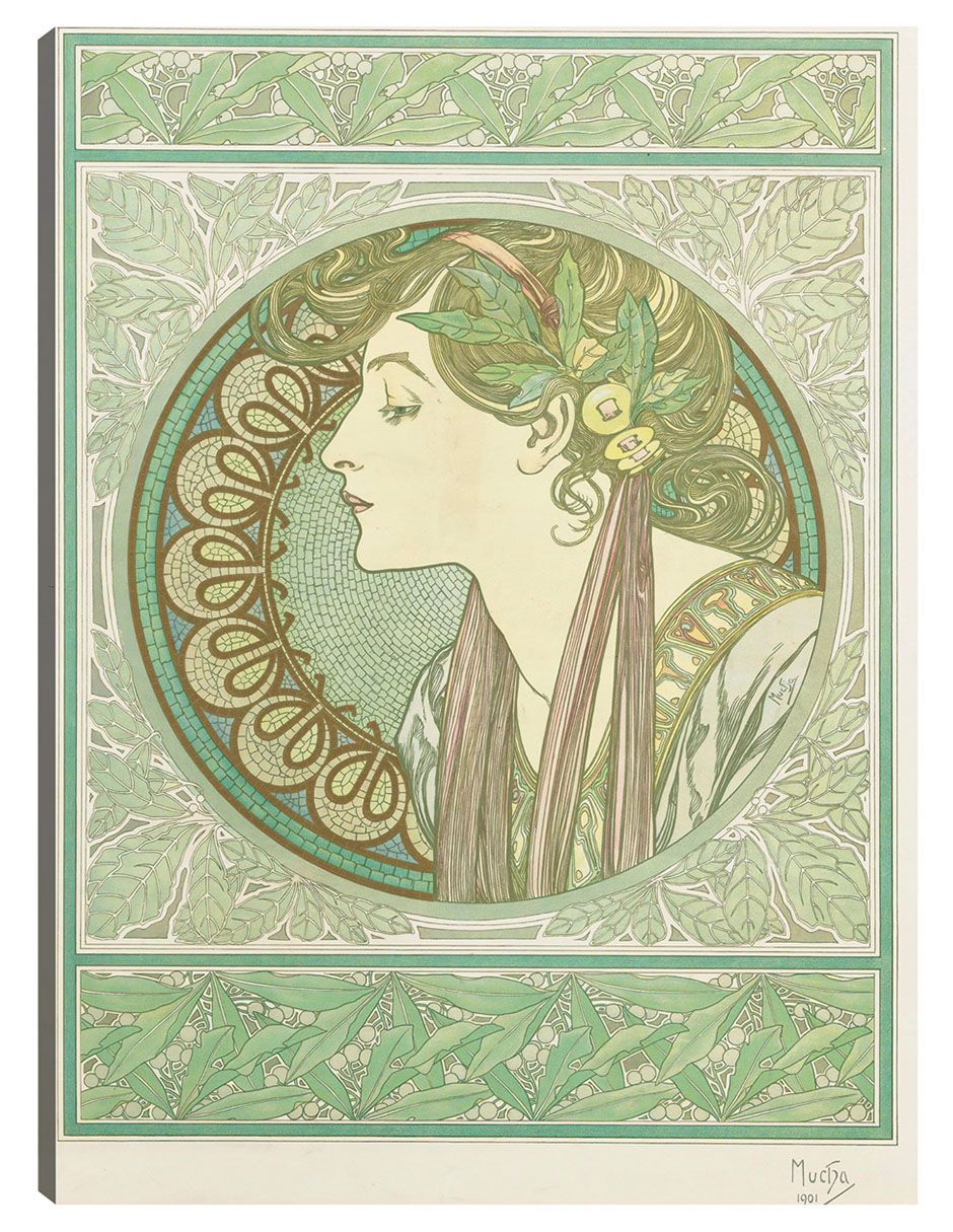 Foto 2 pulgar | Cuadro Decorativo - Laurel (1901)- Alphonse Mucha - Fotografía - 69x92 - Impresión En Lienzo - Fine Art Tj
