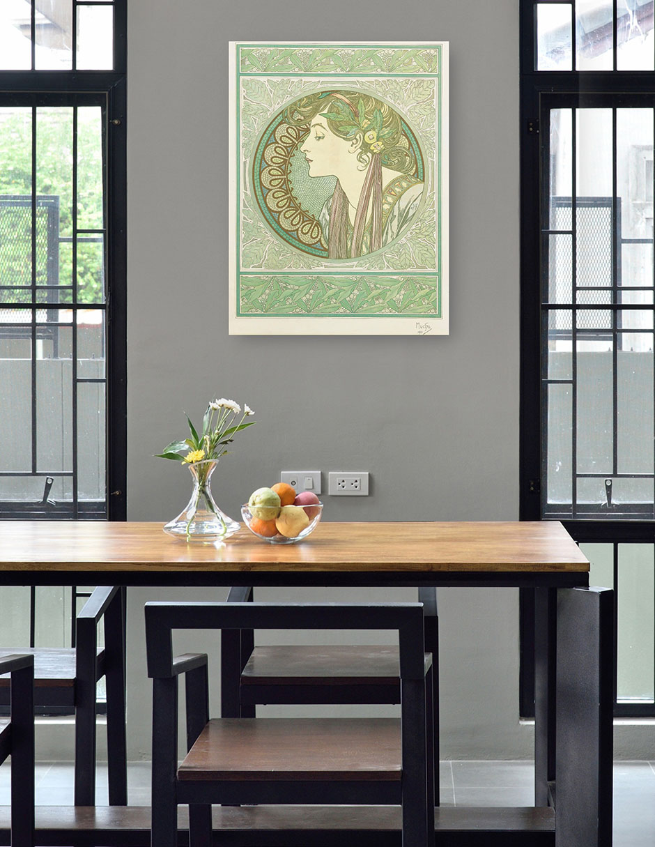 Foto 4 | Cuadro Decorativo - Laurel (1901)- Alphonse Mucha - Fotografía - 69x92 - Impresión En Lienzo - Fine Art Tj