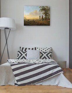 Foto 3 | Cuadro Decorativo - Jinetes Y Pastores Con Ganado.- Aelbert Cuyp - Paisaje - 28x36 - Impresión En Lienzo - Fine Art Tj