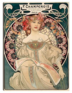 Foto 1 | Cuadro Decorativo - Ensueño Imprimeur- Alphonse Mucha - Frases - 28x36 - Impresión En Lienzo - Fine Art Tj