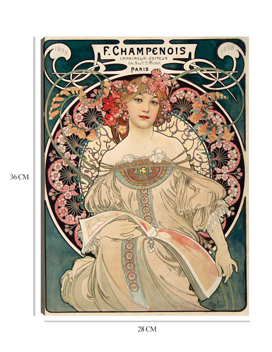 Foto 7 pulgar | Cuadro Decorativo - Ensueño Imprimeur- Alphonse Mucha - Frases - 28x36 - Impresión En Lienzo - Fine Art Tj