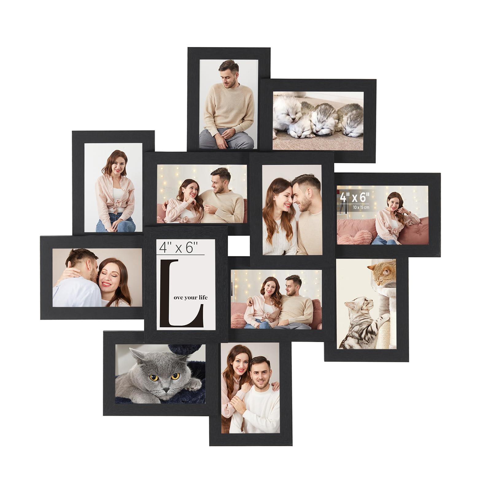 Foto 1 | Portafotos Para Collage Songmics, Paquete De 12 X 15 Cm, Color Negro - Venta Internacional.