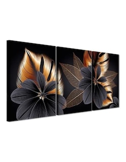Foto 3 | Set De Cuadros Hojas Doradas Canvas Decorativos Modernos 4k