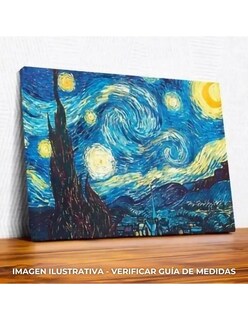Foto 2 | Cuadro La Noche Estrellada Van Gogh Abstracto Canvas 90 X 50 Cm