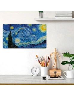 Foto 3 | Cuadro La Noche Estrellada Van Gogh Abstracto Canvas 90 X 50 Cm