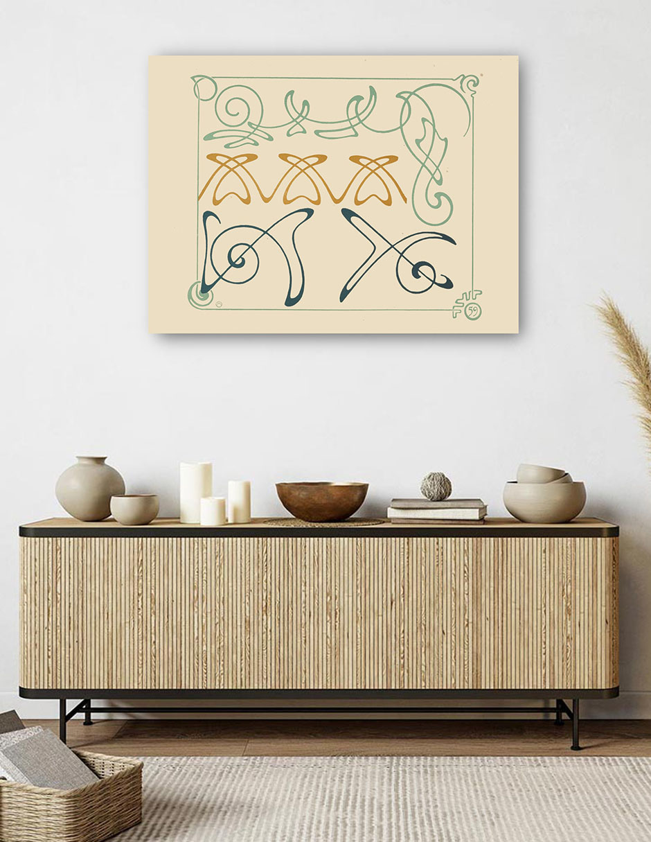 Foto 5 pulgar | Cuadro Decorativo - Diseño Abstracto Basado En Arabescos (1900)- Alphonse Mucha - 28x36 - Impresión En Lienzo - Fin