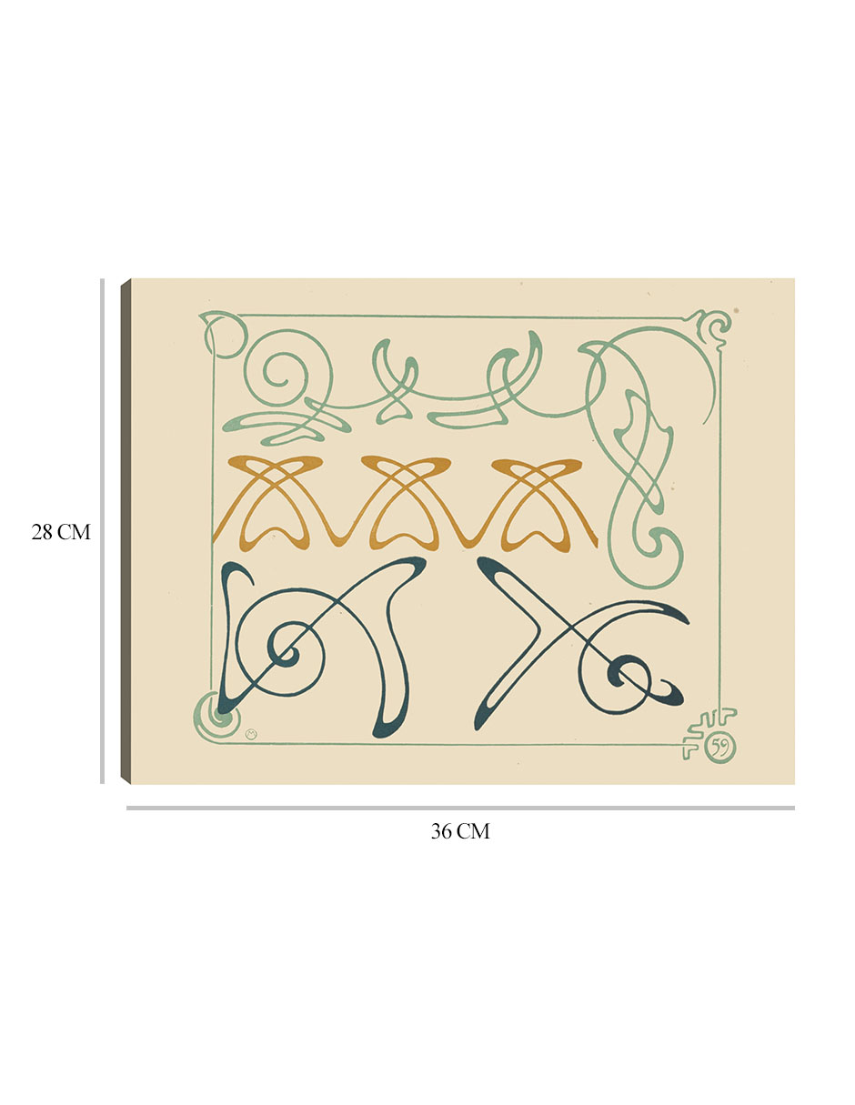 Foto 6 pulgar | Cuadro Decorativo - Diseño Abstracto Basado En Arabescos (1900)- Alphonse Mucha - 28x36 - Impresión En Lienzo - Fin