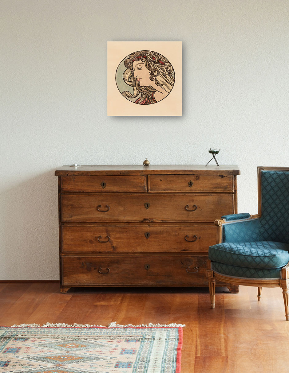 Foto 2 | Cuadro Decorativo - Vidriera Para La Fachada De La Boutique Fouquet Vi- Alphonse Mucha -51x51- Impresión En Lie