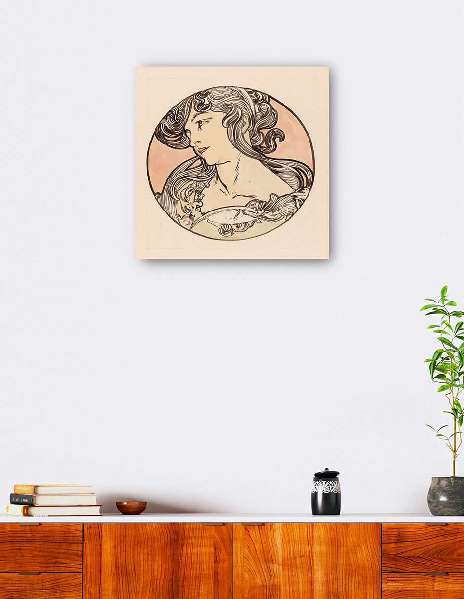 Foto 5 pulgar | Cuadro Decorativo - Vidriera Para La Fachada De La Boutique Fouquet Vii- Alphonse Mucha-51x51- Impresión En Lie