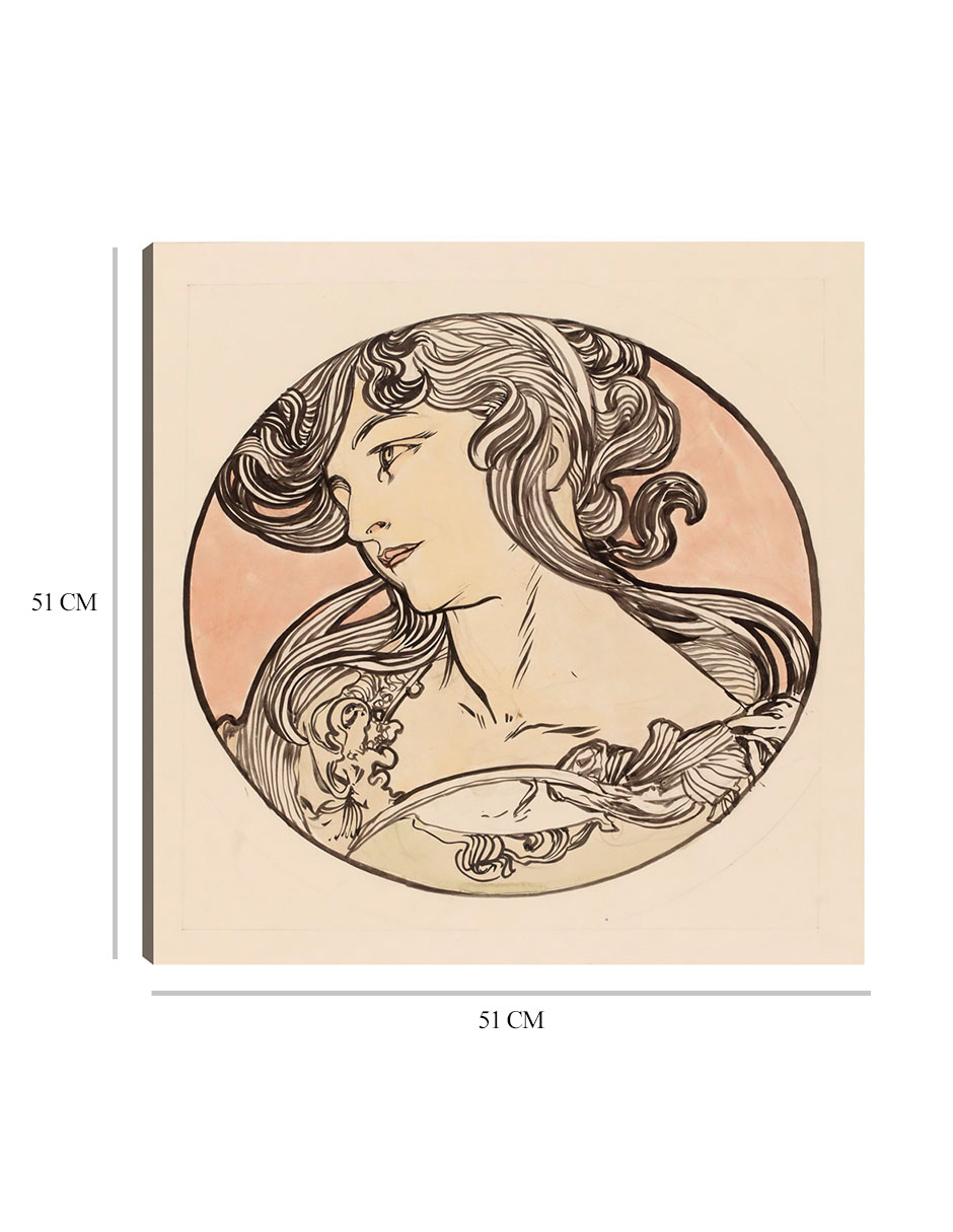 Foto 5 | Cuadro Decorativo - Vidriera Para La Fachada De La Boutique Fouquet Vii- Alphonse Mucha-51x51- Impresión En Lie