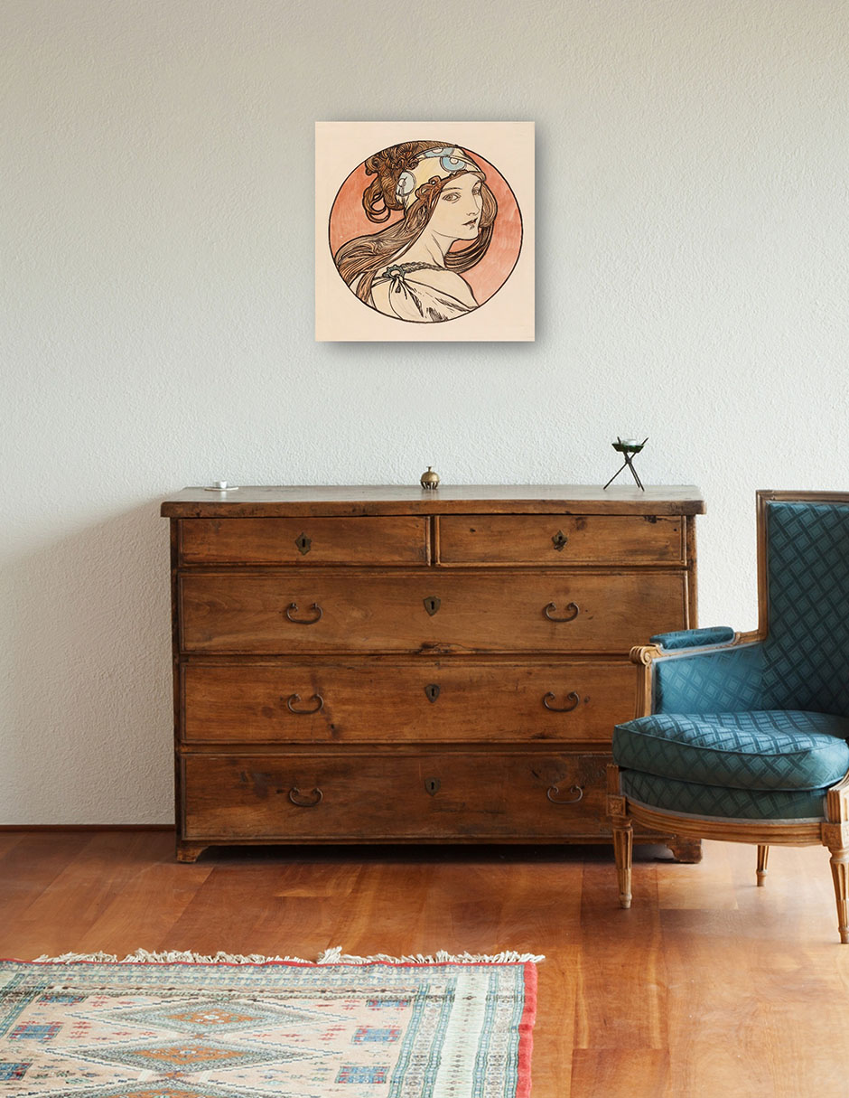 Foto 2 | Cuadro Decorativo - Vidriera Para La Fachada De La Boutique Fouquet I- Alphonse Mucha -51x51 - Impresión En Lie