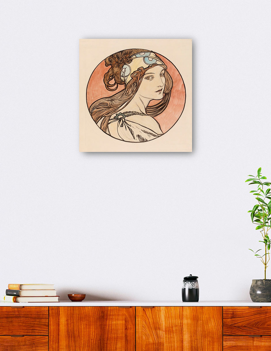 Foto 5 pulgar | Cuadro Decorativo - Vidriera Para La Fachada De La Boutique Fouquet I- Alphonse Mucha -51x51 - Impresión En Lie