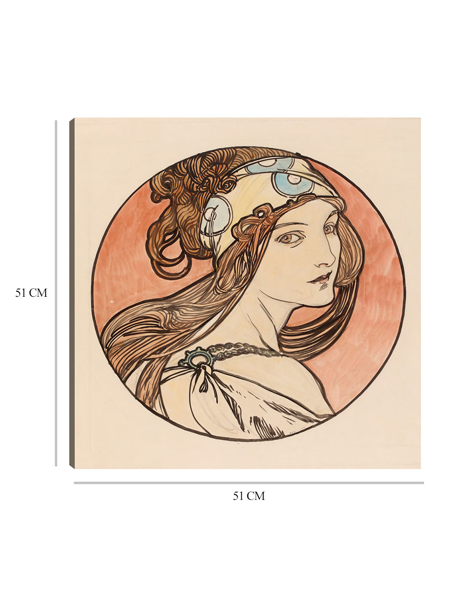 Foto 6 pulgar | Cuadro Decorativo - Vidriera Para La Fachada De La Boutique Fouquet I- Alphonse Mucha -51x51 - Impresión En Lie