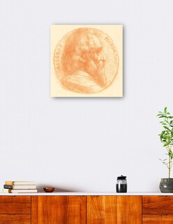 Foto 4 | Cuadro Decorativo - Autorretrato, Medallón, No.2, Placa 11- Alphonse Mucha-31x31-impresión En Lienzo - Fine Art Tj
