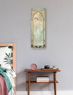 Foto 1 | Cuadro Decorativo - Ensueño Nocturno, De Times Of Day (1899)- Alphonse Mucha-34x89- Impresión En Lienzo - Fine Art Tj
