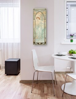 Foto 2 | Cuadro Decorativo - Ensueño Nocturno, De Times Of Day (1899)- Alphonse Mucha-34x89- Impresión En Lienzo - Fine Art Tj