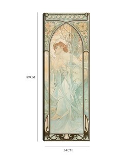 Foto 4 | Cuadro Decorativo - Ensueño Nocturno, De Times Of Day (1899)- Alphonse Mucha-34x89- Impresión En Lienzo - Fine Art Tj