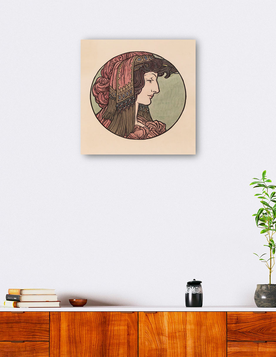 Foto 5 pulgar | Cuadro Decorativo - Vidriera Para La Fachada De La Boutique Fouquet V- Alphonse Mucha -51x51 - Impresión En Lie