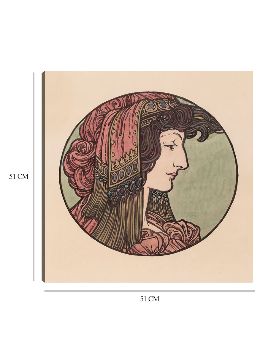 Foto 5 | Cuadro Decorativo - Vidriera Para La Fachada De La Boutique Fouquet V- Alphonse Mucha -51x51 - Impresión En Lie