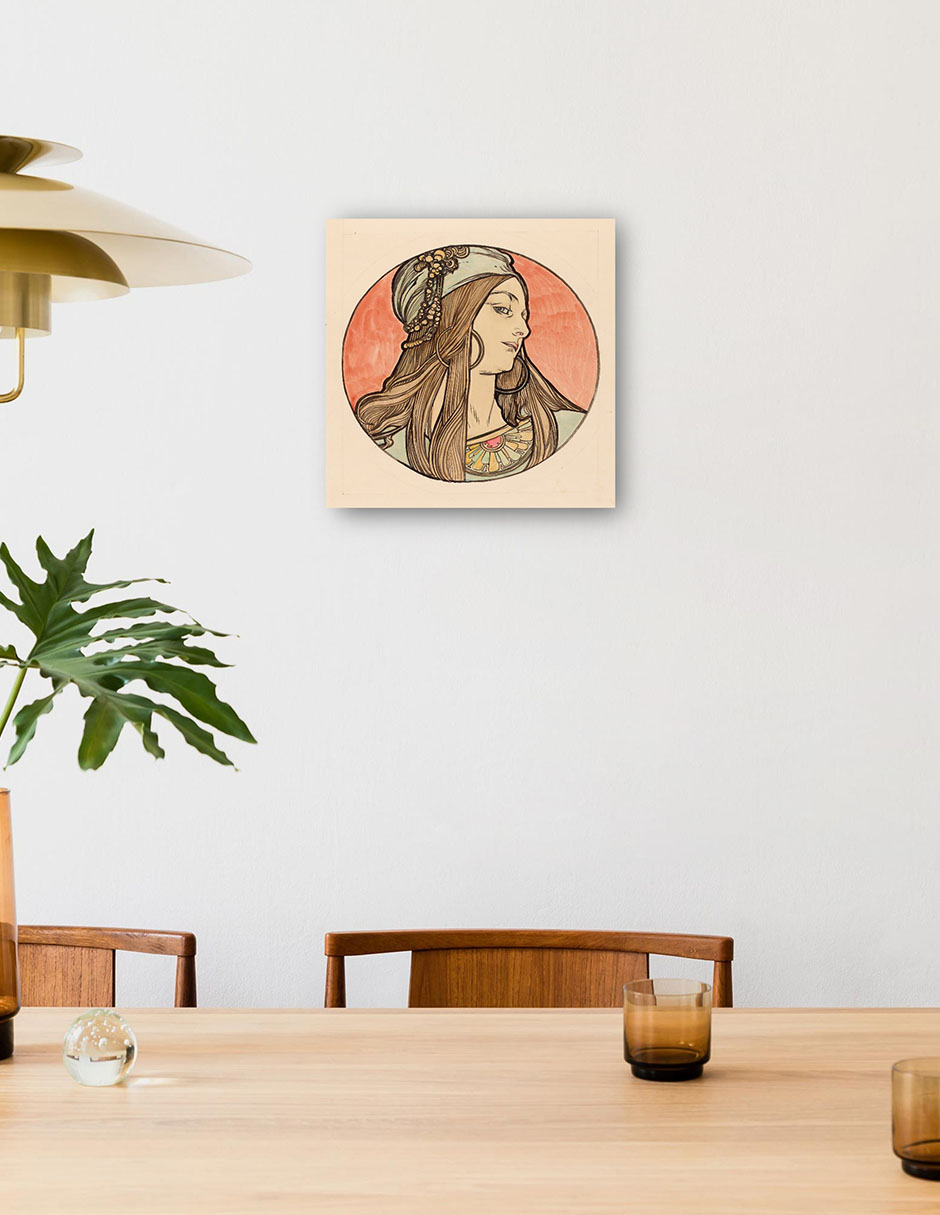 Foto 4 pulgar | Cuadro Decorativo - Vidriera Para La Fachada De La Boutique Fouquet Ii- Alphonse Mucha-31x31 - Impresión En Lie