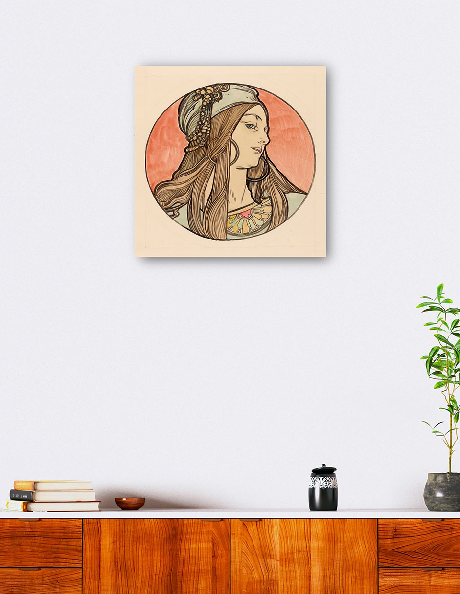 Foto 5 pulgar | Cuadro Decorativo - Vidriera Para La Fachada De La Boutique Fouquet Ii- Alphonse Mucha-31x31 - Impresión En Lie