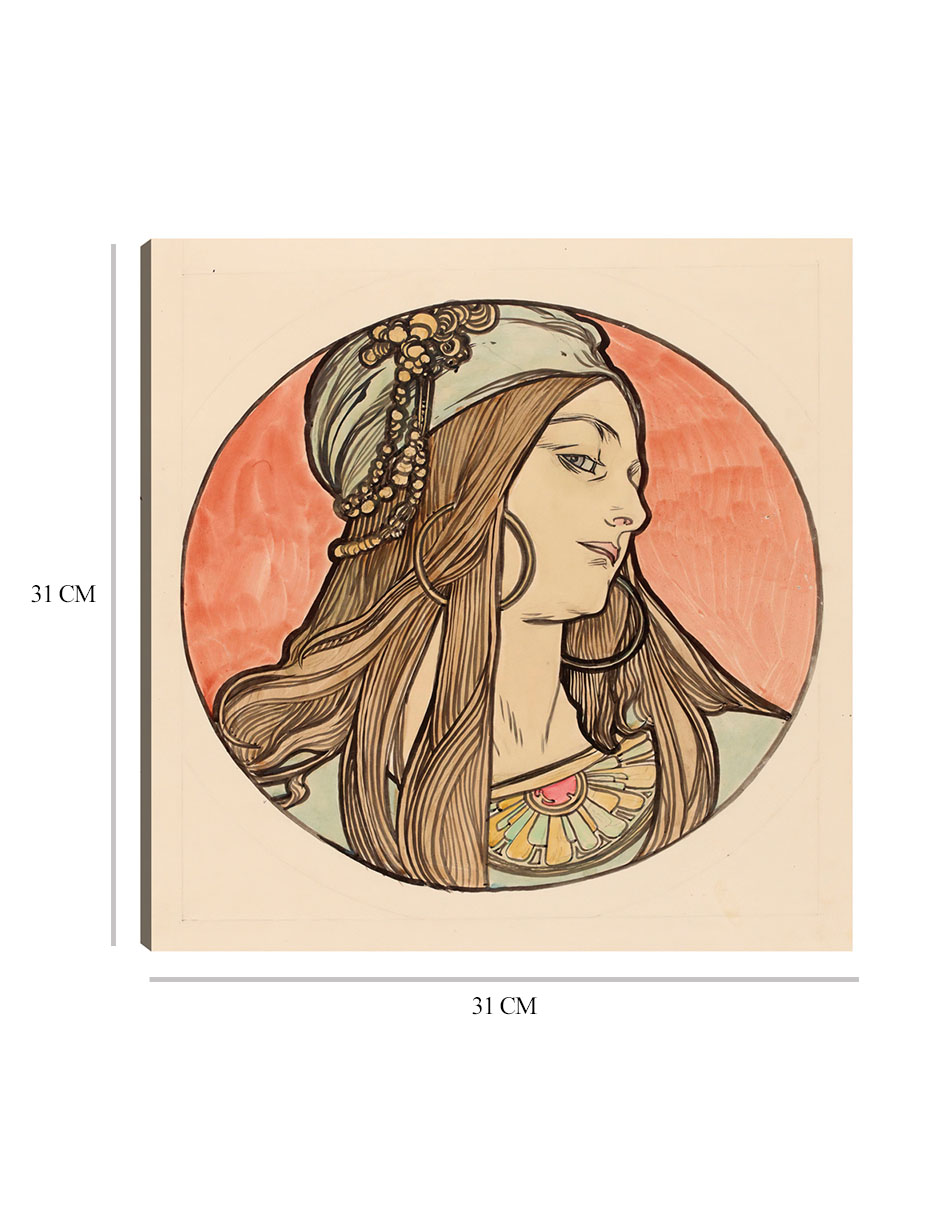 Foto 5 | Cuadro Decorativo - Vidriera Para La Fachada De La Boutique Fouquet Ii- Alphonse Mucha-31x31 - Impresión En Lie